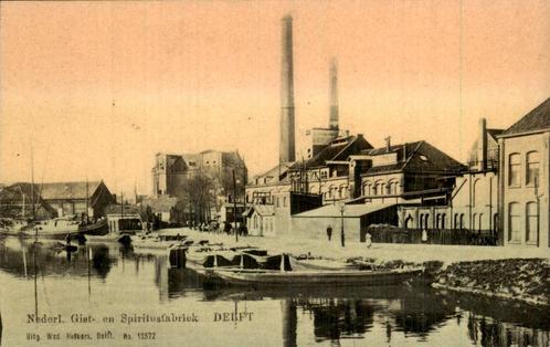 Nederl. Gist- en Spiritusfabriek Delft, Verzamelen, Ansichtkaarten | Nederland, Gelopen, Zuid-Holland, Voor 1920, Ophalen of Verzenden