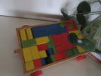 oude vintage houten blokkenkar met blokken, Ophalen of Verzenden, Gebruikt, Overige typen