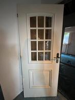 Hardhouten Binnendeur met Glas, Ophalen, Gebruikt, 80 tot 100 cm, Binnendeur