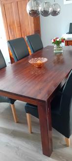 Houten tafel met 6 stoelen., Ophalen of Verzenden, Gebruikt, 4 tot 6 stoelen