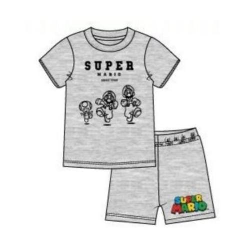 Super Mario Shortama - Grijs - Maat 104, Kinderen en Baby's, Kinderkleding | Maat 104, Nieuw, Jongen, Nacht- of Onderkleding, Ophalen of Verzenden