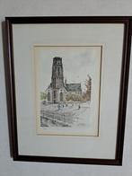 handgekleurde litho St. Laurenskerk -Jos van Dijk, Antiek en Kunst, Ophalen
