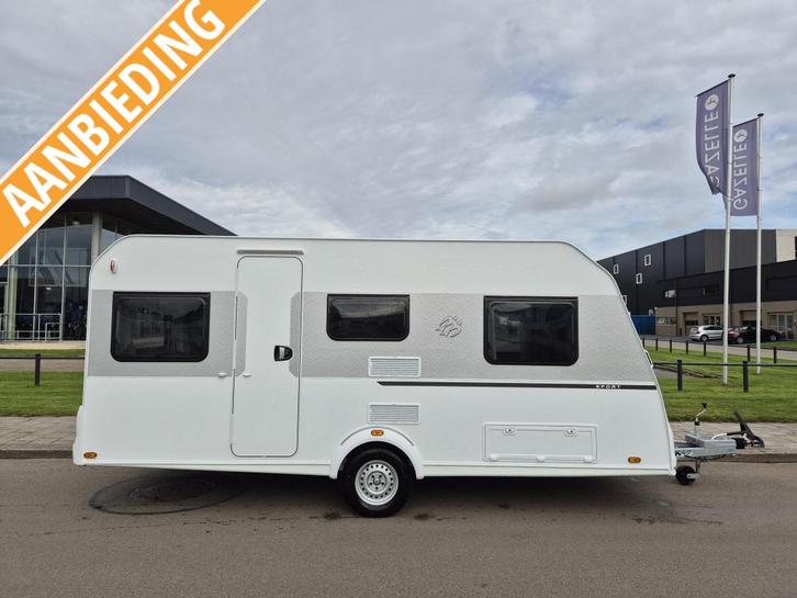 Knaus Sport 460 EU Enkele bedden, Caravans en Kamperen, Caravans, Bedrijf, tot en met 4, 1000 - 1250 kg, Standaardzit, Knaus, 2 aparte bedden