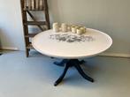 Ronde salontafel met bolpoot, Huis en Inrichting, Grenenhout, Rond, Zo goed als nieuw, 50 tot 75 cm