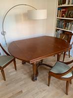 Klassieke kersenhouten tafel met 4 stoelen, Huis en Inrichting, Tafels | Eettafels, Gebruikt, 100 tot 150 cm, Vierkant, Ophalen of Verzenden