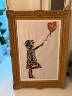 Indonesische Banksy in klassieke lijst, Antiek en Kunst, Kunst | Schilderijen | Klassiek, Ophalen