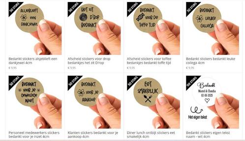 50 stickers bedankt- zit erop kopen traktaties en bedankjes, Hobby en Vrije tijd, Stickers en Plaatjes, Nieuw, Sticker, Verzenden