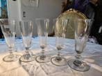 Zeven antieke Franse flutes.handgemaakt., Huis en Inrichting, Ophalen of Verzenden, Zo goed als nieuw