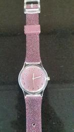 Roze horloge met glitters voor meisje, Meisje, Ophalen of Verzenden, Roze, Zo goed als nieuw