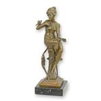 bronzen beeld , vrouw met duif , gesigneerd, Ophalen of Verzenden