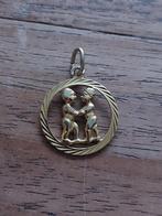 Gouden sterrenbeeld sterrenbeeldhanger tweeling 14k 585, Sieraden, Tassen en Uiterlijk, Kettinghangers, Gebruikt, Overige voorstellingen