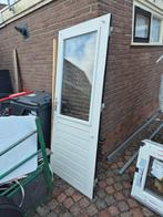 Houten Buitendeur met Dubbelglas, Doe-het-zelf en Verbouw, Deuren en Horren, Ophalen, Gebruikt, 80 tot 100 cm, Buitendeur