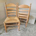 Set van 4 landelijke houten stoelen met rieten zitting, Ophalen, Zo goed als nieuw, Bruin