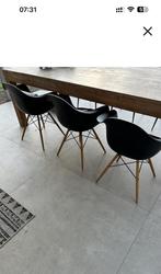 3x Vitra Eames Daw originele stoelen in zwart, Huis en Inrichting, Drie, Gebruikt, Ophalen of Verzenden, Hout