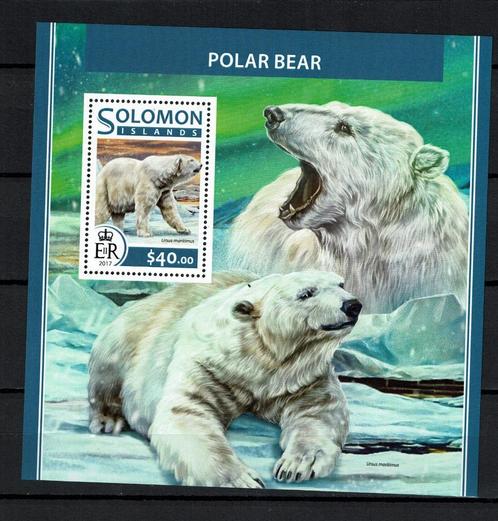 salomon isl 2017 pf blok ijsberen wildlife zoogdieren 2, Postzegels en Munten, Postzegels | Thematische zegels, Postfris, Dier of Natuur