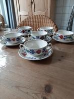BOERENBONT BOCH - 6 SOEPKOMMEN & SCHOTELS, Huis en Inrichting, Keuken | Servies, Ophalen of Verzenden, Zo goed als nieuw, Kom(men)