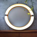 Vintage Space-Age Allibert verlichtte spiegel, jaren 70, Rond, Ophalen of Verzenden, Zo goed als nieuw, Minder dan 100 cm