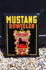 Emaille bord van Mustang Rijwielen van Gebr. De Geeter Assen, Verzamelen, Merken en Reclamevoorwerpen, Reclamebord, Gebruikt, .