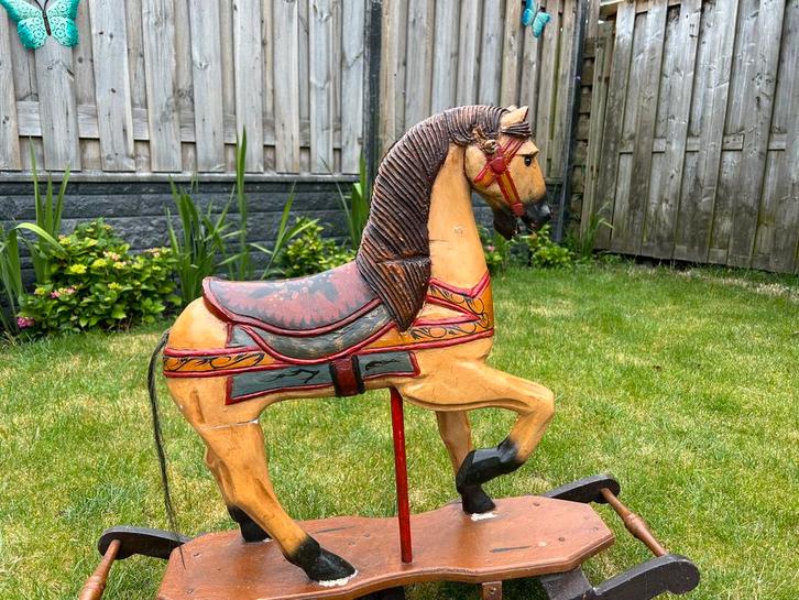 vintage/antiek houten hobbelpaard, Antiek en Kunst, Antiek | Speelgoed, Ophalen