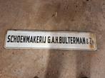 Oud Emaille Reclamebord Schoenmakerij 120x25cm, Verzamelen, Merken en Reclamevoorwerpen, Ophalen of Verzenden, Gebruikt, Reclamebord