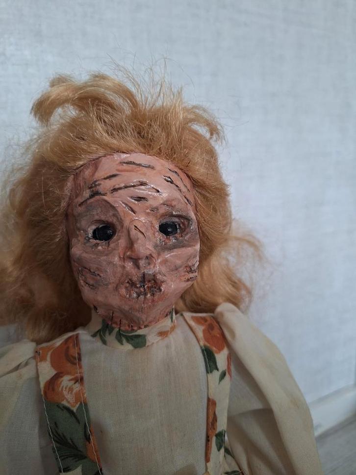 Griezelige Vintage Pop, Verzamelen, Poppen, Zo goed als nieuw, Pop, Ophalen of Verzenden