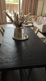 Handgemaakte Zwarte Visgraat Eettafel  ❤️ Uniek & Stevig!, Huis en Inrichting, Ophalen, 50 tot 100 cm, Zo goed als nieuw, Vijf personen of meer