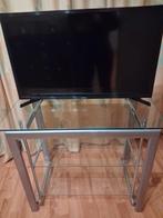 Glazen TV meubel 80x50cm + Samsung TV, Gebruikt, Glas, Minder dan 100 cm, Modern