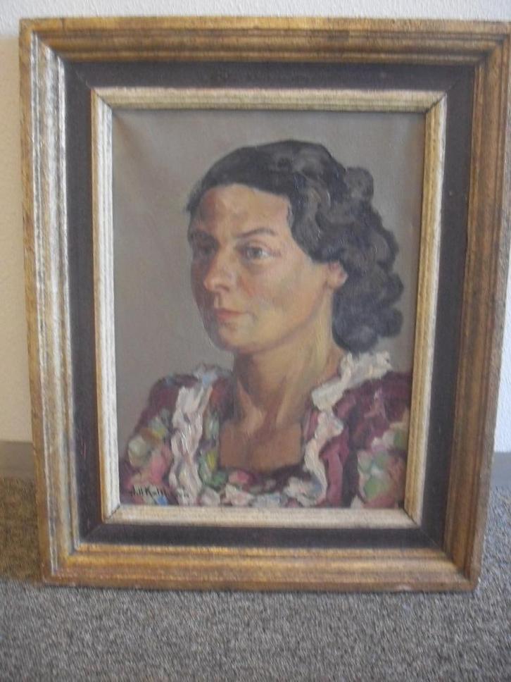 will kalshoven portret schilderij gesigneerd 1950, Antiek en Kunst, Kunst | Schilderijen | Klassiek, Ophalen of Verzenden