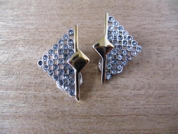 Oorclips vintage jaren 80! Driehoek met strass beschikbaar voor biedingen