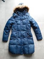 Tommy hilfiger denim winterjas dames lang met bontkraag M, Ophalen of Verzenden, Zo goed als nieuw, Blauw