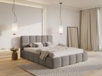 Bedframe Chloe bouclé met opbergruimte 160 x 200 cm Grijs, Ophalen of Verzenden, Bedbodem, 160 cm, Nieuw