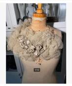 Prachtige grote bijzondere kraag tule bloem parellook, Antiek en Kunst, Antiek | Kleding en Accessoires, Ophalen of Verzenden