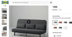 IKEA NYHAMN 3-zits slaapbank + kussens + beschermlaken, Huis en Inrichting, Ophalen, Gebruikt, Tweepersoons, Grijs