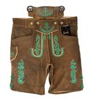 Heren lederhose maat 48 tm 56 ziegenleder met bretels, Trachtenmode.nl, Maat 48/50 (M), Nieuw, Ophalen of Verzenden
