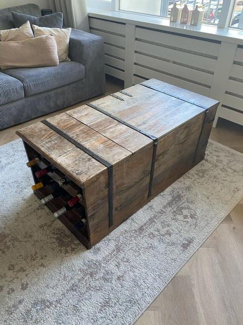 Prachtige   unieke  massief mango houten kist ., Huis en Inrichting, Woonaccessoires | Kisten, Gebruikt, Minder dan 50 cm, 50 tot 100 cm