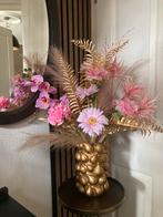 Set Lief in vaas Goud met Zijden bloemen Zijde Set, Ophalen of Verzenden, Nieuw