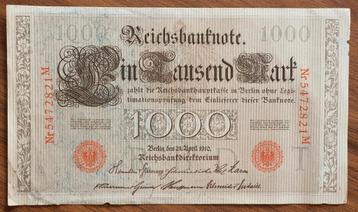 Reichsmark 1000 , Duitsland 1910 beschikbaar voor biedingen