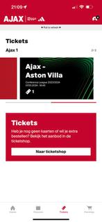 Ajax Aston villa F SIDE, Tickets en Kaartjes, Maart