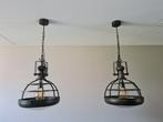 2 industriële hanglampen van hoge kwaliteit, Ophalen, Zo goed als nieuw, Glas, Minder dan 50 cm