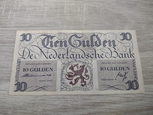 Mooi biljet 10 gulden geldzuivering Lieftinck na WOII, 1945, Postzegels en Munten, Bankbiljetten | Nederland, 10 gulden, Ophalen of Verzenden