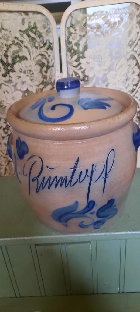 antieke Römertopf aardewerk stoofpot met deksel, Antiek en Kunst, Ophalen of Verzenden