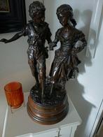 Antieke brons dubbel beeld gesigneer, Antiek en Kunst, Antiek | Koper en Brons, Ophalen of Verzenden