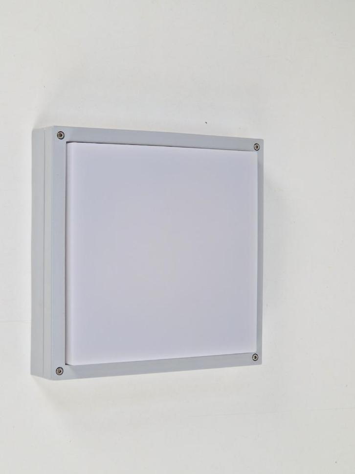 7 Ilmas Mini Flat DRIFT buitenlamp zilver wit IP65 slagvast, Tuin en Terras, Buitenverlichting, Nieuw, Wandlamp, Aluminium, 50 tot 250 watt