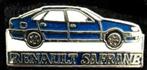 Renault Safrane pin d.blauw-wit emaille, Ophalen of Verzenden, Nieuw, Transport, Speldje of Pin