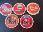 Bierviltjes van Hero eind jaren 50 met doorsnede van 9 cm, Ophalen of Verzenden, Gebruikt, Viltje(s), Overige merken