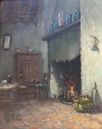 Arnout van Gilst (1898-1981) - Hollands interieur met haard, Ophalen of Verzenden