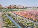Impressionistisch schilderij bollenveld in Noordwijk, Antiek en Kunst, Ophalen of Verzenden