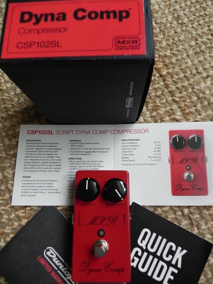 MXR Dyna Comp script logo CSP102SL custom shop serie, Muziek en Instrumenten, Effecten, Zo goed als nieuw, Compressor, Ophalen of Verzenden