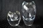 Floris Meydam, Leerdam glas – 2x glazen hartvaasje, ABC Vaas, Ophalen of Verzenden
