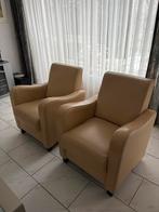 Beige fauteuils lounge stoelen, Ophalen of Verzenden, Zo goed als nieuw, 75 tot 100 cm, 50 tot 75 cm